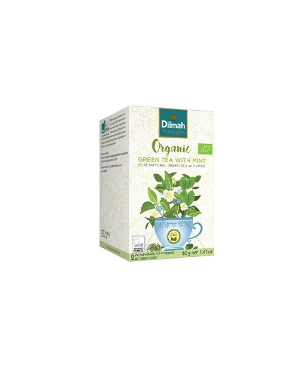 Dilmah Organic Green Tea with Mint Teabags 20's