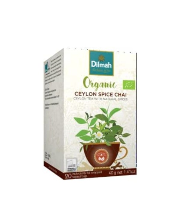Dilmah Organic Ceylon Spice Chai Enveloped Teabags...